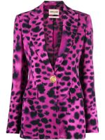 Roberto Cavalli blazer boutonné à imprimé animalier - Rose