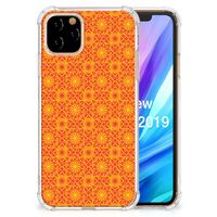 Apple iPhone 11 Pro Doorzichtige Silicone Hoesje Batik Oranje - thumbnail