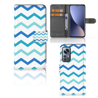 Xiaomi 12 | 12X Telefoon Hoesje Zigzag Blauw