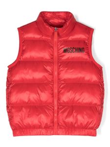 Moschino Kids gilet matelassé à logo imprimé - Rouge