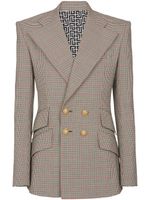 Balmain blazer croisé à motif Prince de Galles - Marron - thumbnail