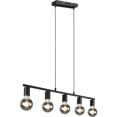 LED Hanglamp - Trion Zuncka - E27 Fitting - 5-lichts - Rechthoek - Mat Zwart - Aluminium LED Hanglamp - Trion Zuncka - E27 Fitting - 5-lichts - Rechthoek - Mat Zwart - Aluminium