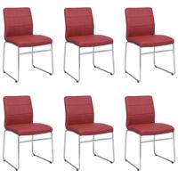 Vidaxl Eetkamerstoelen 6 St Kunstleer Rood