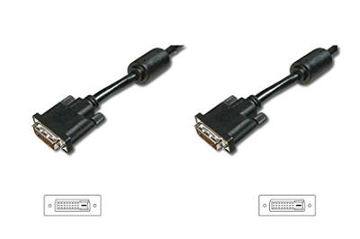 DIGITUS DVI aansluitkabel, DVI (24+1), 2x Ferriet St/St, 3,0 m, DVI-D Dual Link - zwart