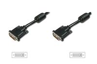 DIGITUS DVI aansluitkabel, DVI (24+1), 2x Ferriet St/St, 3,0 m, DVI-D Dual Link - zwart