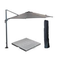 Garden Impressions Zweefparasol M Ø330 cm zand - incl voet en hoes