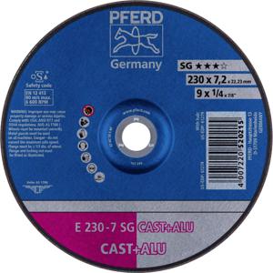 PFERD 62223681 E 230-7 SG CAST+ALU Afbraamschijf gebogen Diameter 230 mm Boordiameter 22.23 mm Aluminium legering, Grijs/grauw sferoïdisch gietijzer, Giethuid