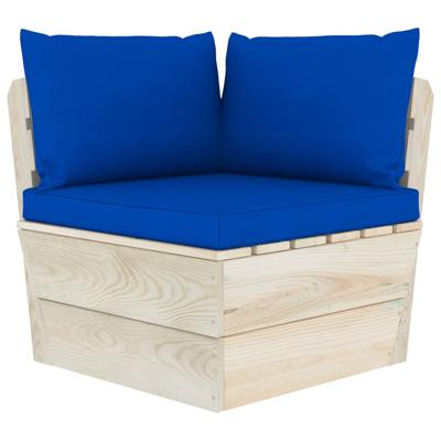 vidaXL Bankkussens pallet 3 st stof blauw vidaXL Bankkussens pallet 3 st stof blauw
