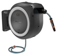 Gardena accu-wandslangbox PowerRoll XL Solo: automatische slanghaspel met 35 m tuinslang, slanggeleider en RollControl, met accu, UV- en vorstbestendig (18642-55)
