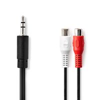 Nedis Stereo-Audiokabel | 3,5 mm Male | 2x RCA Female | 0.2 m | 1 stuks - CAGB22250BK02 CAGB22250BK02 - thumbnail