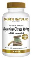 Golden Naturals Magnesium Citraat 400 mg (180 veganistische tabletten)
