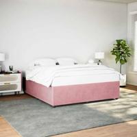 vidaXL Bedframe fluweel roze 180x200 cm