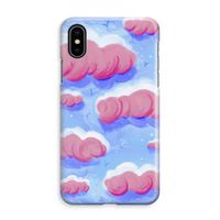 Roze wolken met vogels: iPhone XS Max Volledig Geprint Hoesje - thumbnail