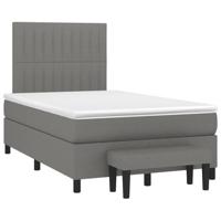 vidaXL Boxspring met matras stof donkergrijs 120x190 cm, pocketveringbed, slaapmeubel, boxspring bed, bed, boxspringbed, eenpersoonsbed
