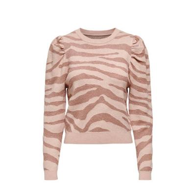 ONLY trui ONLCERIE met zebraprint roze