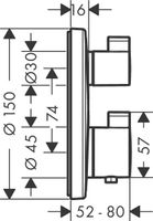 Hansgrohe Ecostat S afbouwdeel Inbouwthermostaat met Stop- en Omstelkraan Chroom - thumbnail