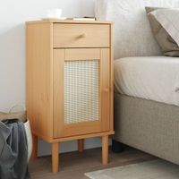 Dressoir SENJA rattan-look 80x35x80 cm massief grenenhout bruin - thumbnail