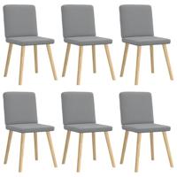 vidaXL Eetkamerstoelen 6 st stof lichtgrijs, dinerstoel, keukenstoel, eetkamerstoel, stoel, woonkamerstoel, accentstoel, bijzetstoel, restaurantstoel