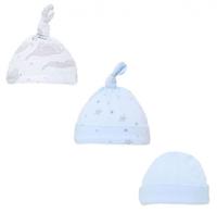 Soft Touch babymutsjes Olifant junior katoen blauw/grijs 3 stuks