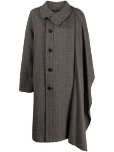 Y's manteau asymétrique à motif de chevrons - Gris