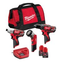 Milwaukee M12 BPP3A-202B Powerpack (M12 BDD + M12 BID + C12 T + 2 x 2,0 Ah accu + 30 min. lader + contractor bag) - 4933441225