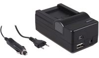 4-in-1 acculader voor Canon NB-7L accu - compact en licht - laden via stopcontact, auto, USB en Powerbank - thumbnail