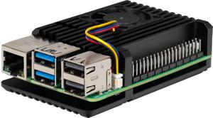 Joy-it Armor Case BLOCK ACTIVE SBC-behuizing Geschikt voor serie: Raspberry Pi Incl. actieve koeler Zwart