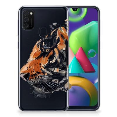 Hoesje maken Samsung Galaxy M21 | M30s Watercolor Tiger Hoesje maken Samsung Galaxy M21 | M30s Watercolor Tiger