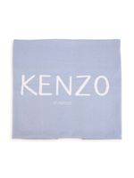 Kenzo Kids couverture en coton à logo imprimé - Bleu