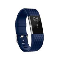 By Qubix - Compatible met Fitbit Charge 2 siliconen bandje - Maat: Small - Donker blauw - Compatible fitbit bandje