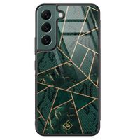 Samsung Galaxy S22 Plus glazen hardcase - Abstract groen