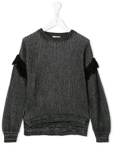 Andorine pull nervuré à franges - Gris