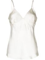 TWINSET haut en satin à broderies - Blanc