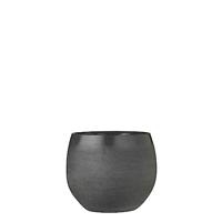 Mica Decorations douro ronde bloempot donkergrijs maat in cm: 18 x 20 - GRIJS