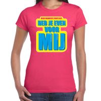 Heb je even voor mij foute party shirt roze dames