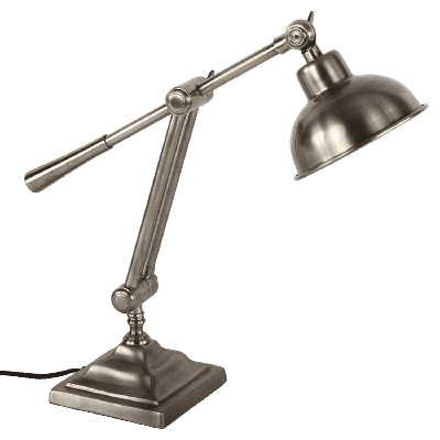 Landelijke Tafellamp Vitalo 44 cm 1 Lichts Antiek Zilver