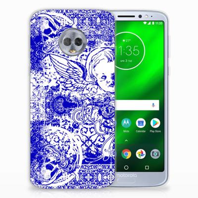 Silicone Back Case Motorola Moto G6 Plus Angel Skull Blauw