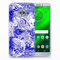 Silicone Back Case Motorola Moto G6 Plus Angel Skull Blauw
