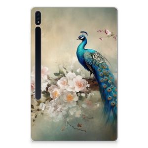 Back Case voor Samsung Galaxy Tab S7 Plus | S8 Plus Vintage Pauwen