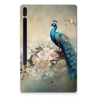 Back Case voor Samsung Galaxy Tab S7 Plus | S8 Plus Vintage Pauwen - thumbnail