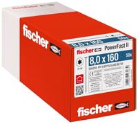 fischer 566359 STP 8,0 x 160, 50 STK. PowerFast II houtschroef, zilver