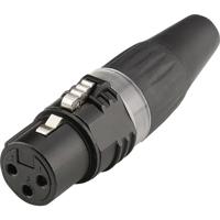 Hicon HI-X3CF-BLK XLR-connector Stekker, recht Aantal polen: 3 Zwart 1 stuk(s) - thumbnail