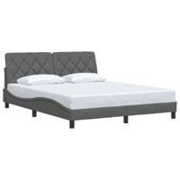 vidaXL Bedframe zonder matras stof donkergrijs 160x200 cm