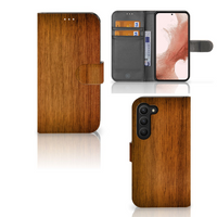 Samsung Galaxy S23 Book Style Case Donker Hout - thumbnail