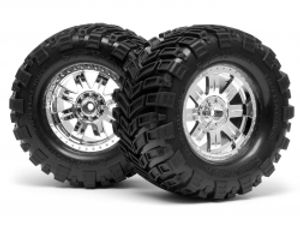 Mounted super mudders tire 165x88mm on ringz wheel shiny chrome