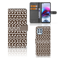 Motorola Moto G100 Telefoon Hoesje Aztec Brown - thumbnail