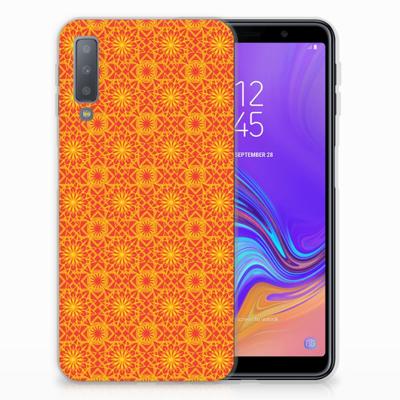 Samsung Galaxy A7 (2018) TPU bumper Batik Oranje Samsung Galaxy A7 (2018) TPU bumper Batik Oranje