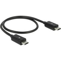 Delock USB-kabel USB 2.0 USB-micro-B stekker, USB-micro-B stekker 0.30 m Zwart Met OTG-functie 83570 - thumbnail