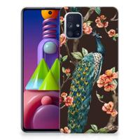 Samsung Galaxy M51 TPU Hoesje Pauw met Bloemen
