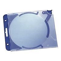 Durable 526906 CD/DVD doosje Quickflip Complete, voor 1 CD, met bevestigingsclip voor ringmap, 5 stuks, transparant/blauw